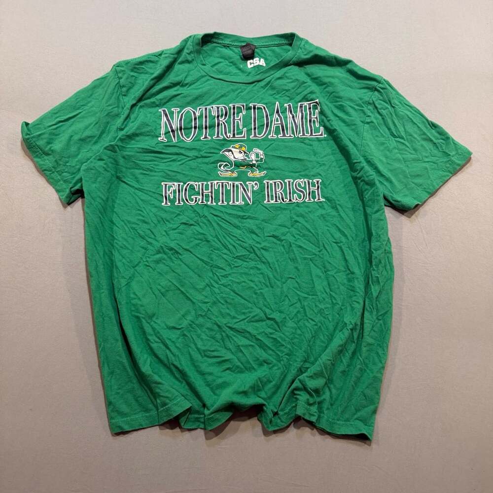 Gildan Softstyle Notre Dame Fighting Irish Green T-Shirt Size XL